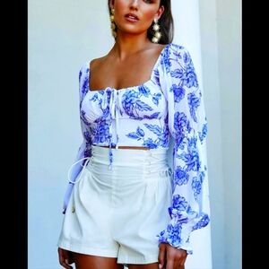 Nwt sz 6 womens showpo zonya top cropped back zipper